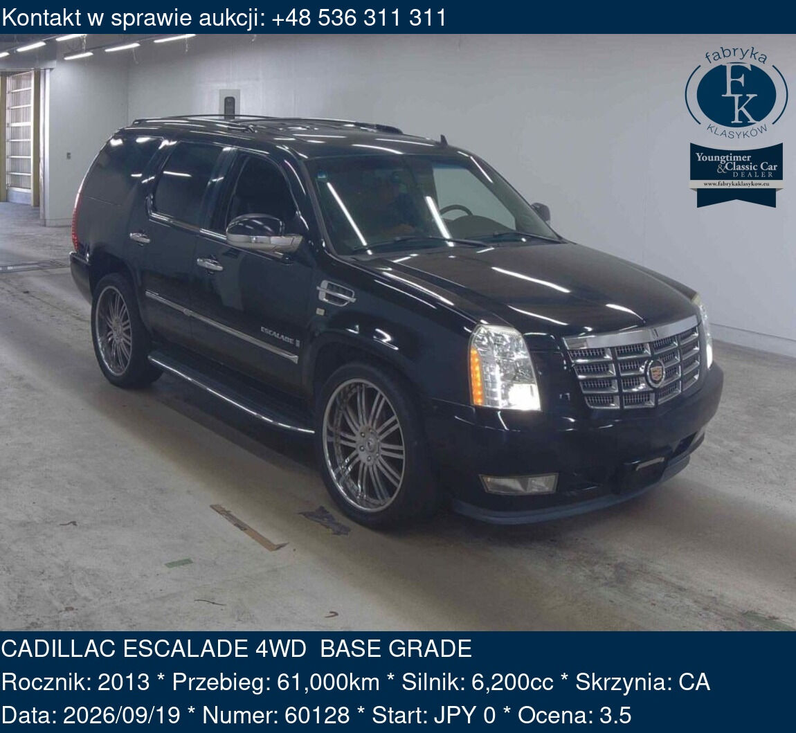 CADILLAC ESCALADE 4WD  BASE GRADE 2013 - zdjęcie 2