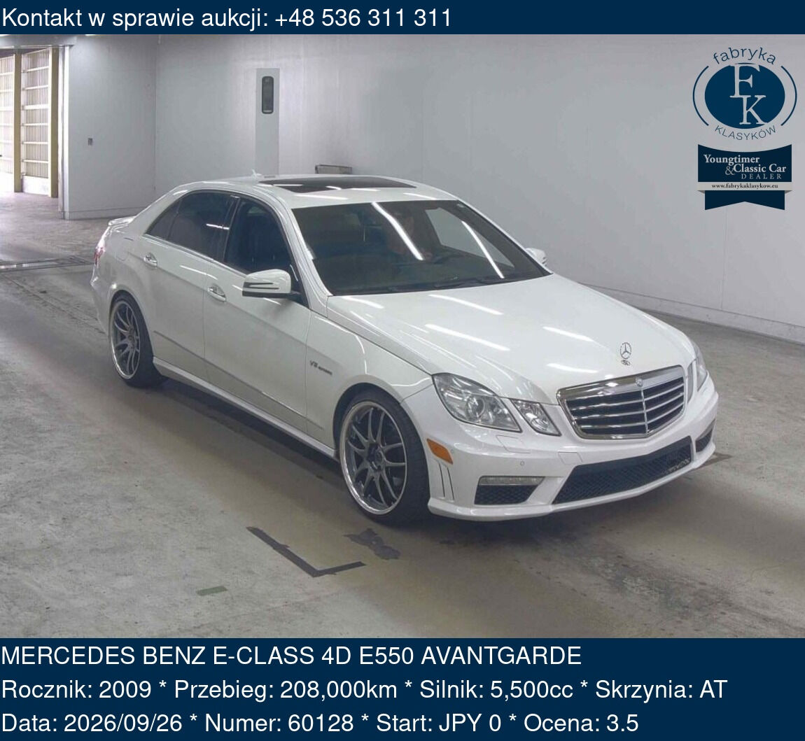 MERCEDES BENZ E-CLASS 4D E550 AVANTGARDE 2009 - zdjęcie 2