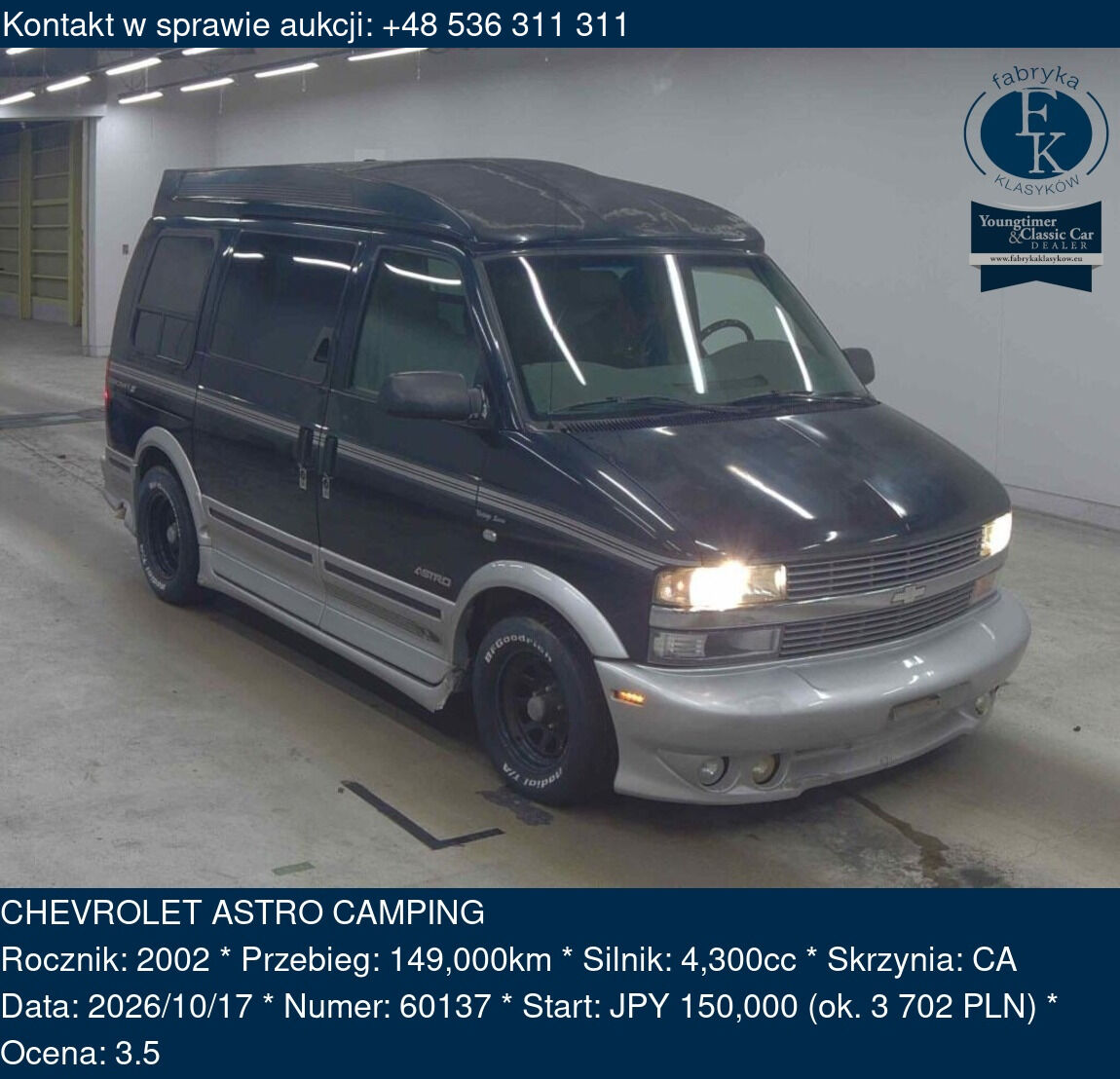 CHEVROLET ASTRO CAMPING 2002 - zdjęcie 2