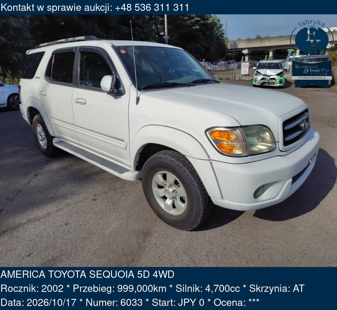 AMERICA TOYOTA SEQUOIA 5D 4WD 2002 - zdjęcie 2