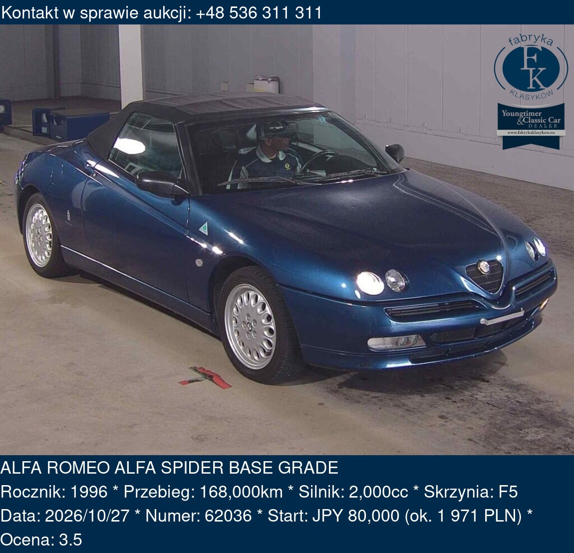 ALFA ROMEO ALFA SPIDER BASE GRADE 1996 - zdjęcie 2