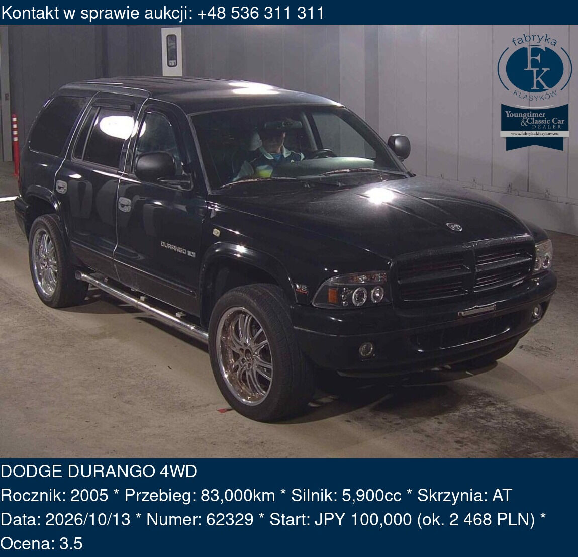 DODGE DURANGO 4WD 2005 - zdjęcie 2