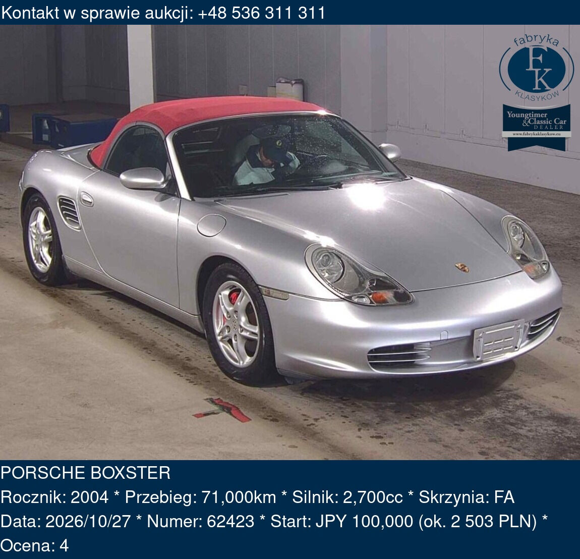 PORSCHE BOXSTER 2004 - zdjęcie 2