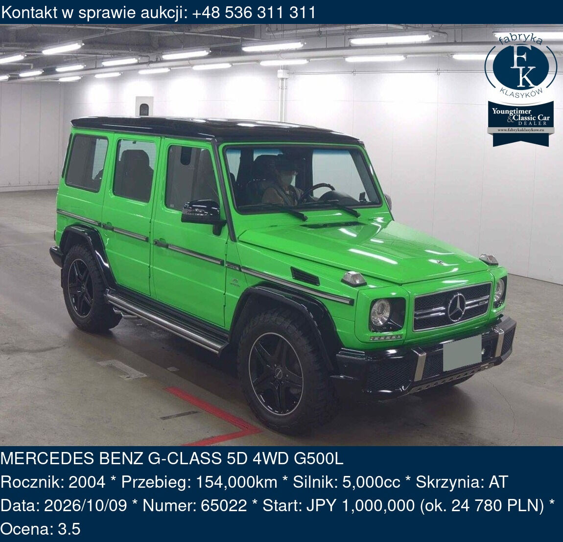 MERCEDES BENZ G-CLASS 5D 4WD G500L 2004 - zdjęcie 2