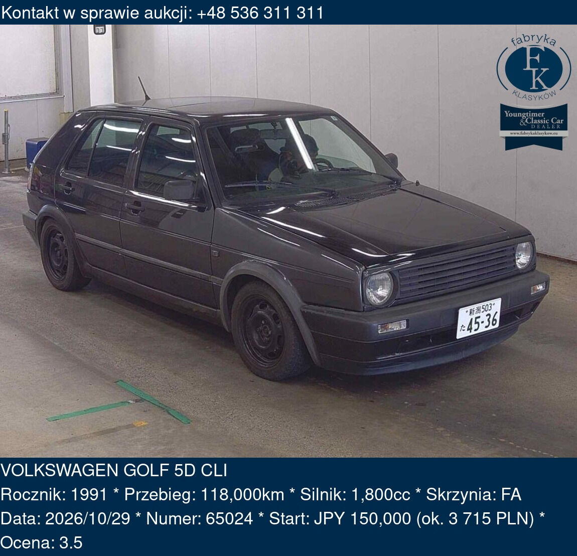 VOLKSWAGEN GOLF 5D CLI 1991 - zdjęcie 2