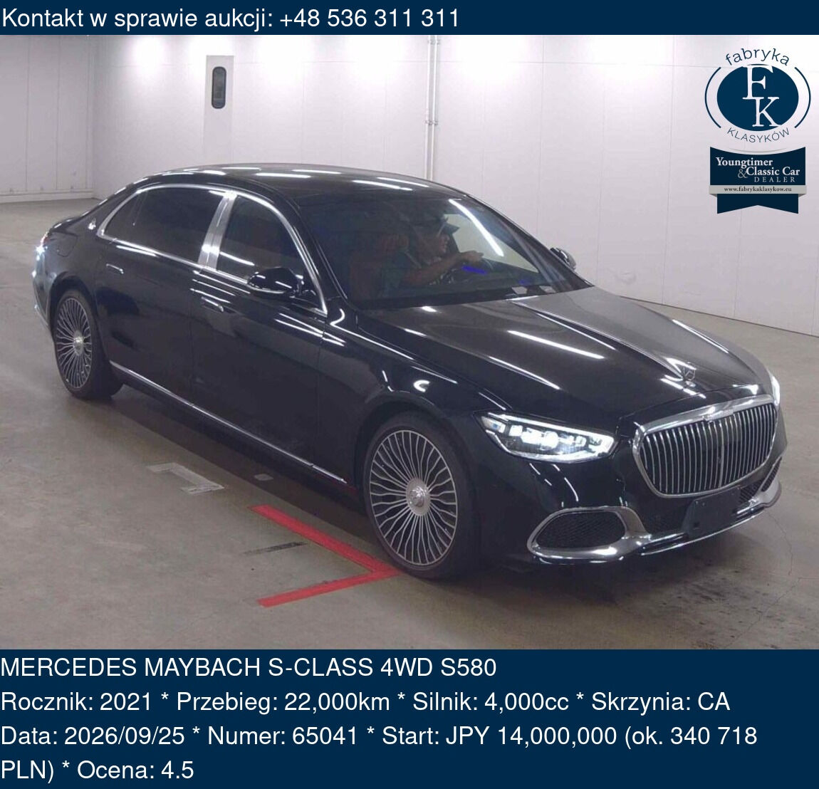 MERCEDES MAYBACH S-CLASS 4WD S580 2021 - zdjęcie 2