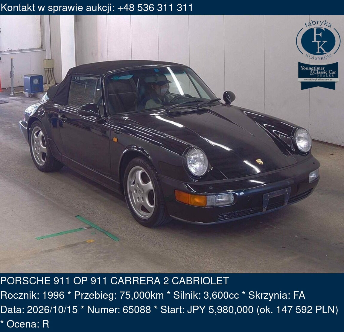 PORSCHE 911 OP 911 CARRERA 2 CABRIOLET 1996 - zdjęcie 2