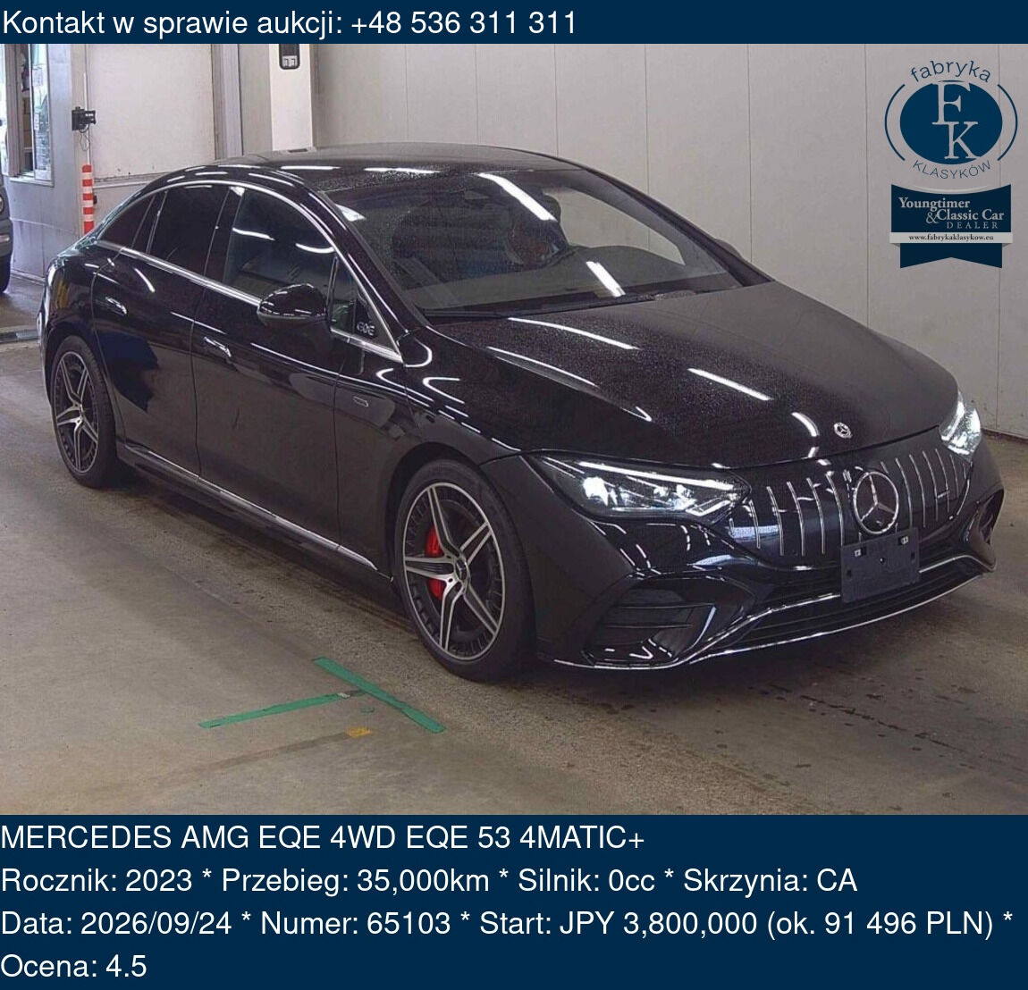 MERCEDES AMG EQE 4WD EQE 53 4MATIC+ 2023 - zdjęcie 2