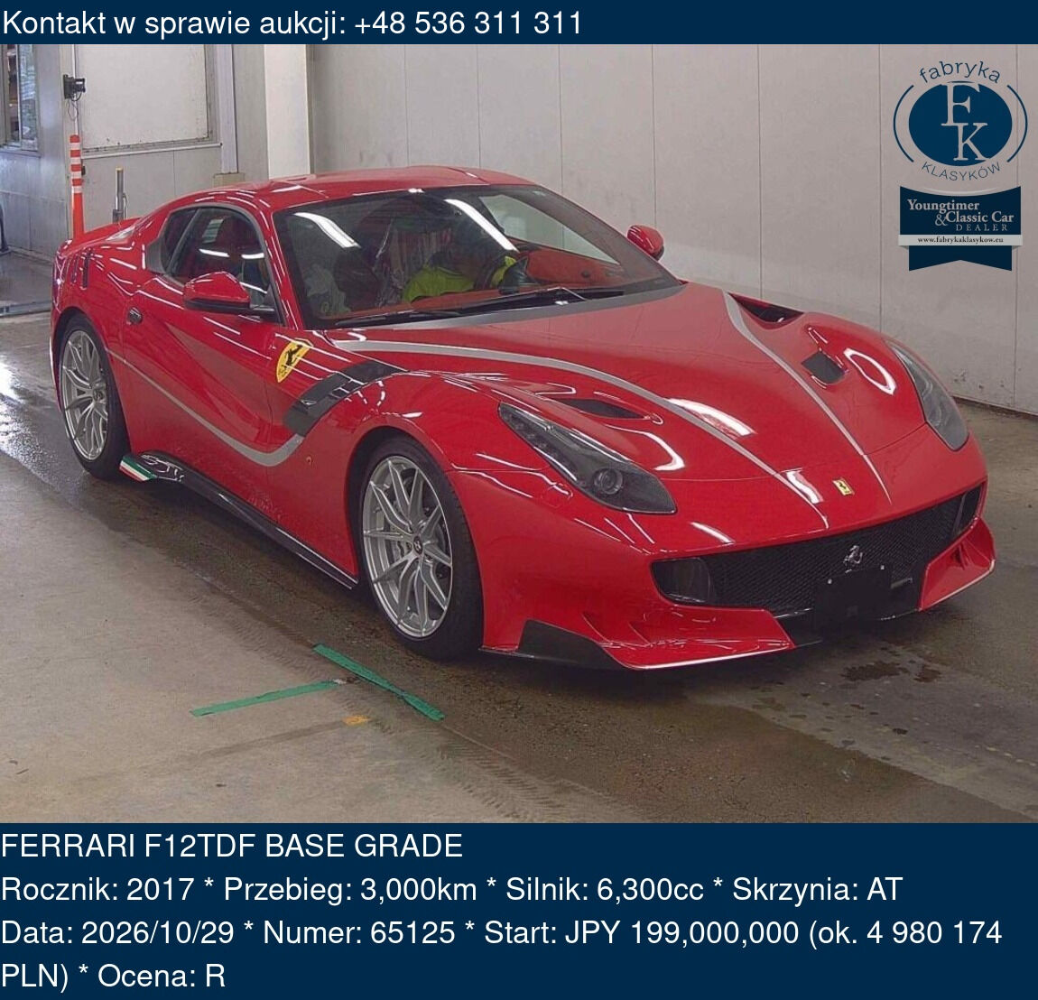 FERRARI F12TDF BASE GRADE 2017 - zdjęcie 2