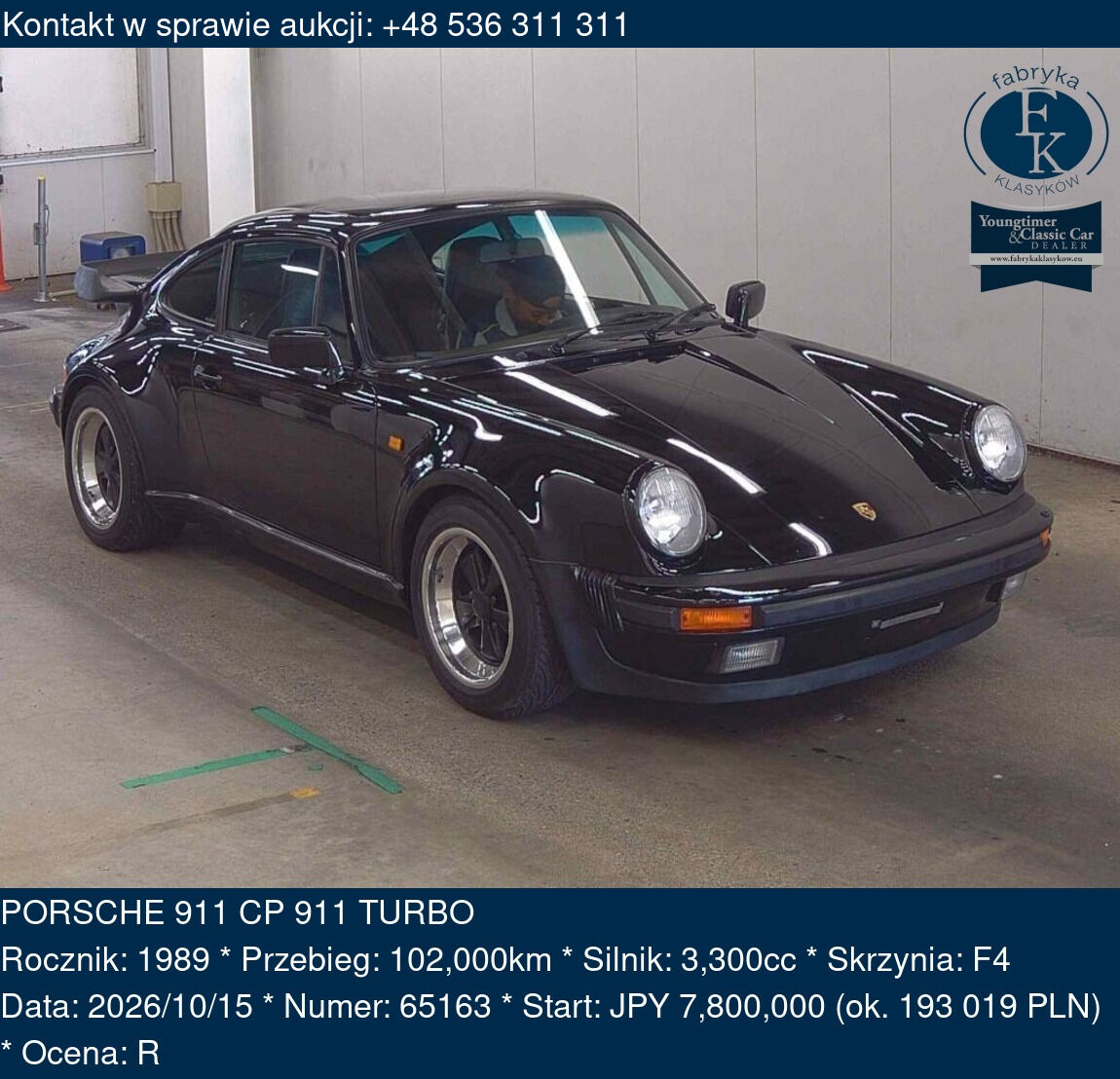 PORSCHE 911 CP 911 TURBO 1989 - zdjęcie 2