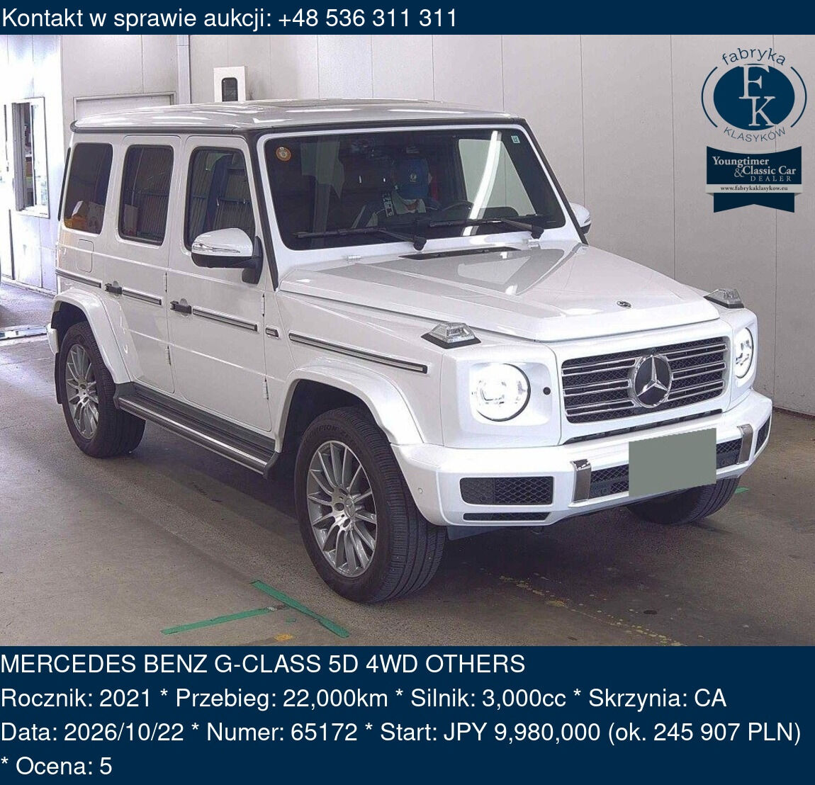 MERCEDES BENZ G-CLASS 5D 4WD OTHERS 2021 - zdjęcie 2