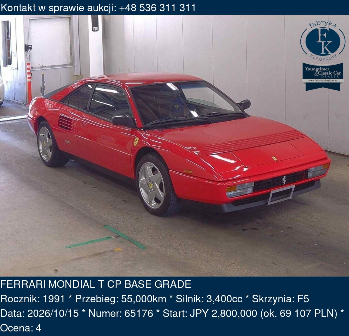 FERRARI MONDIAL T CP BASE GRADE 1991 - zdjęcie 2