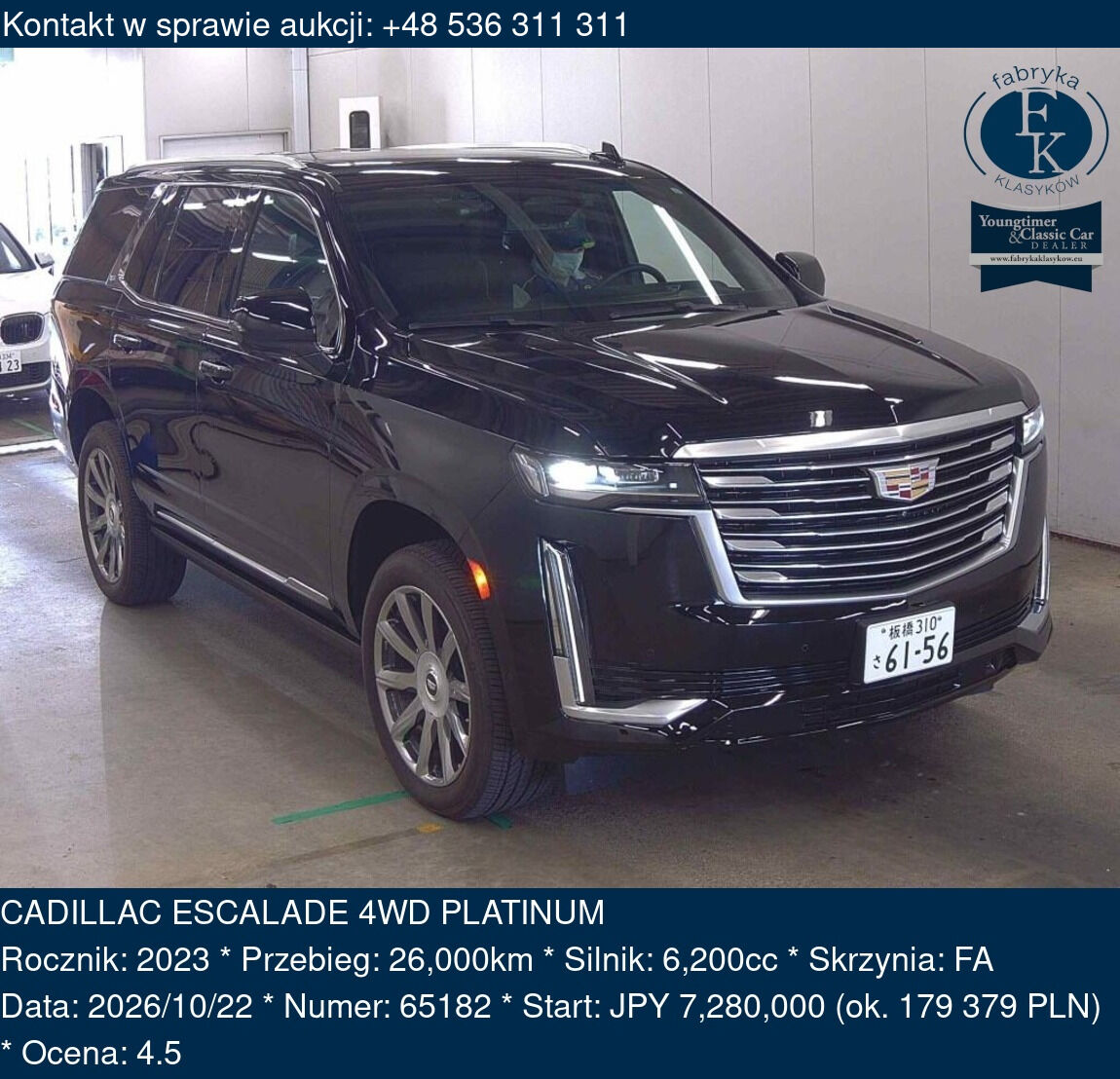 CADILLAC ESCALADE 4WD PLATINUM 2023 - zdjęcie 2