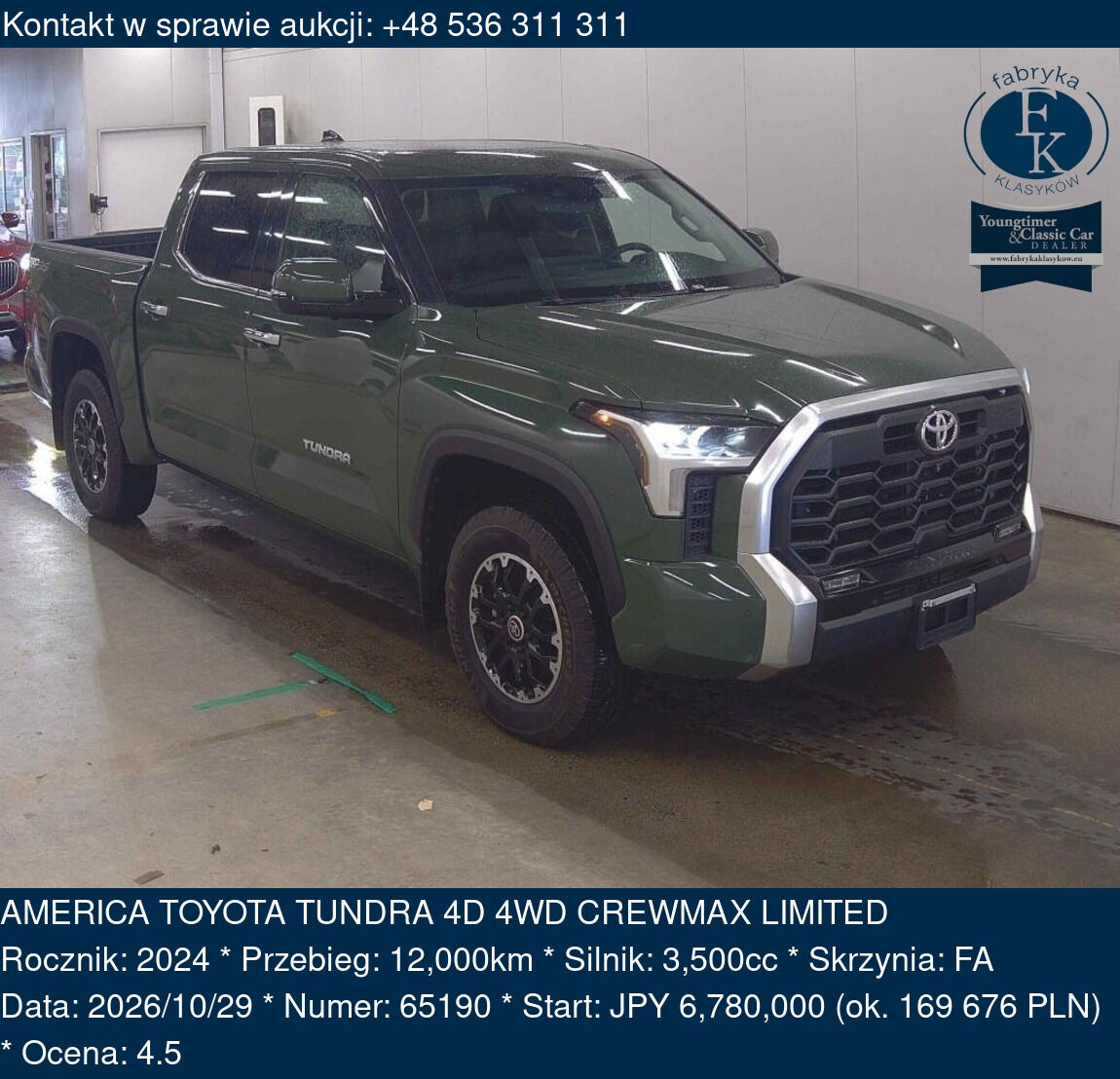 AMERICA TOYOTA TUNDRA 4D 4WD CREWMAX LIMITED 2024 - zdjęcie 2