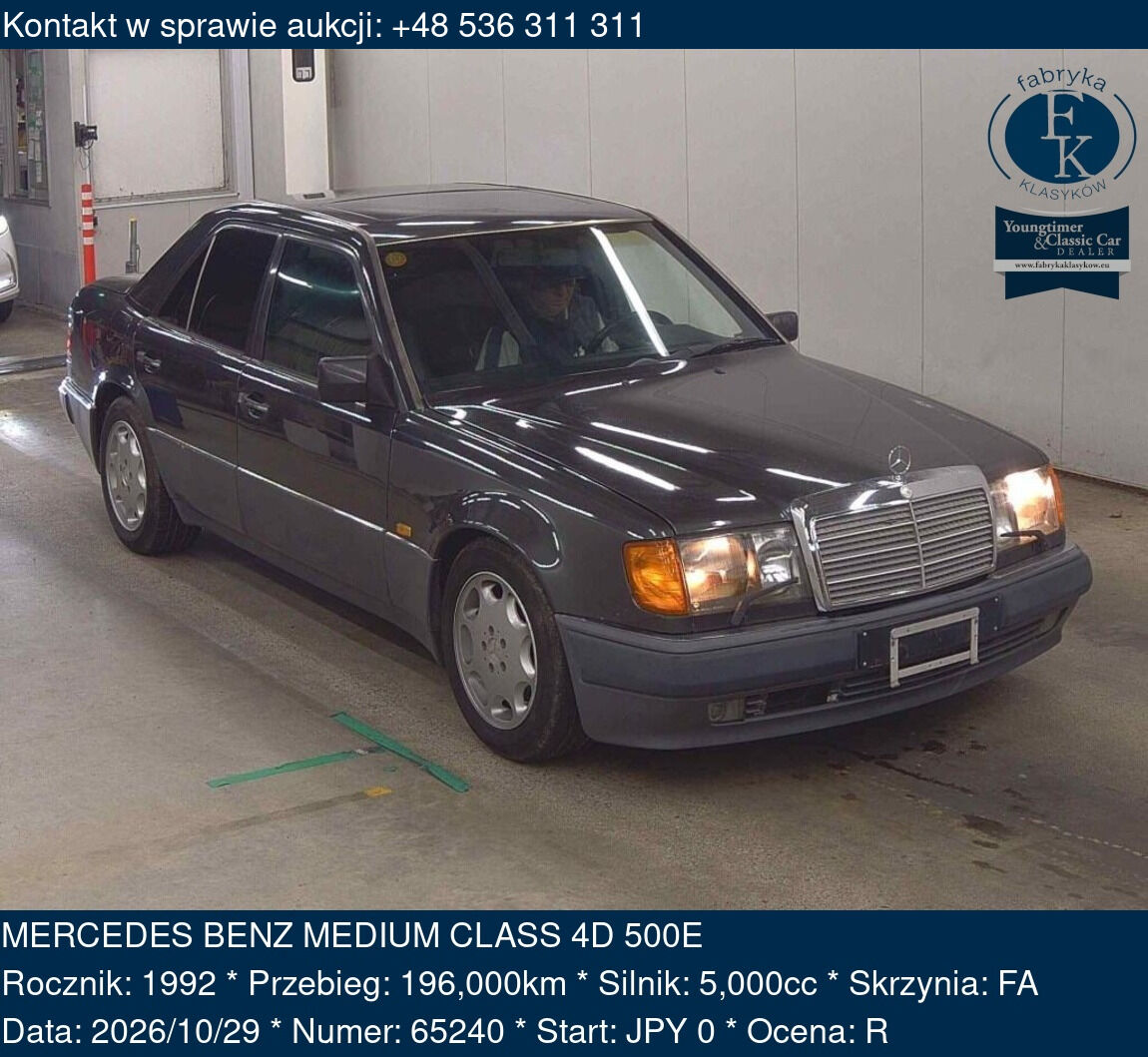 MERCEDES BENZ MEDIUM CLASS 4D 500E 1992 - zdjęcie 2