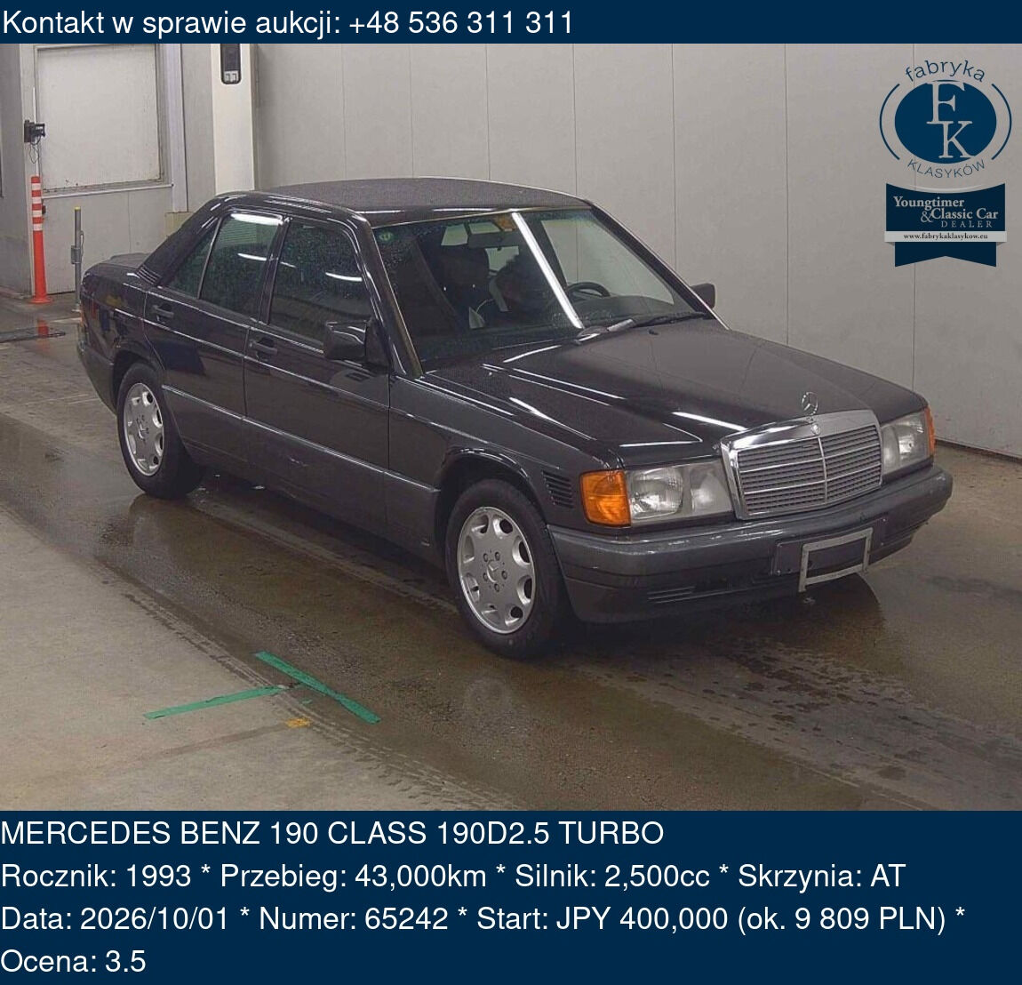 MERCEDES BENZ 190 CLASS 190D2.5 TURBO 1993 - zdjęcie 2