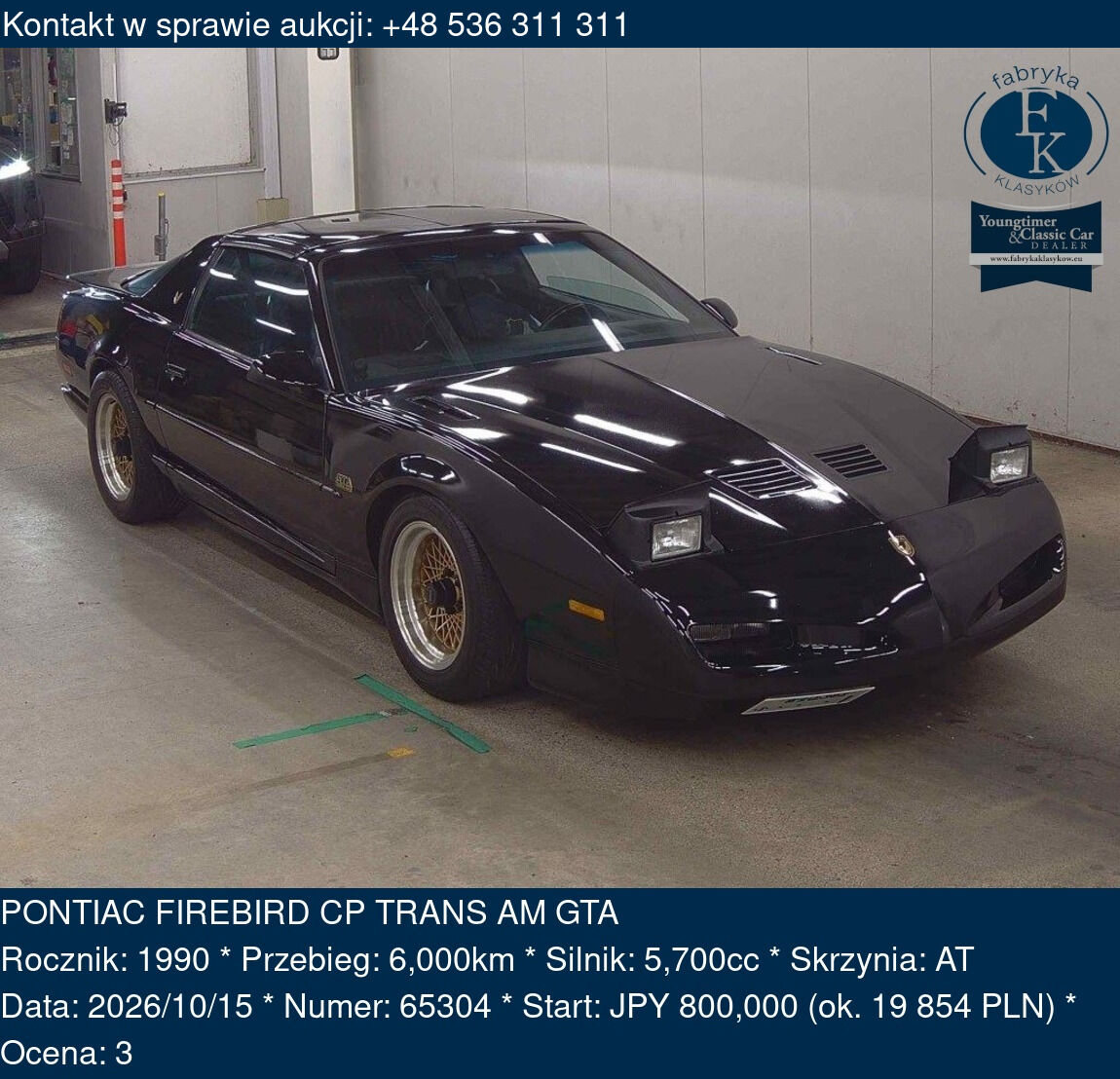 PONTIAC FIREBIRD CP TRANS AM GTA 1990 - zdjęcie 2