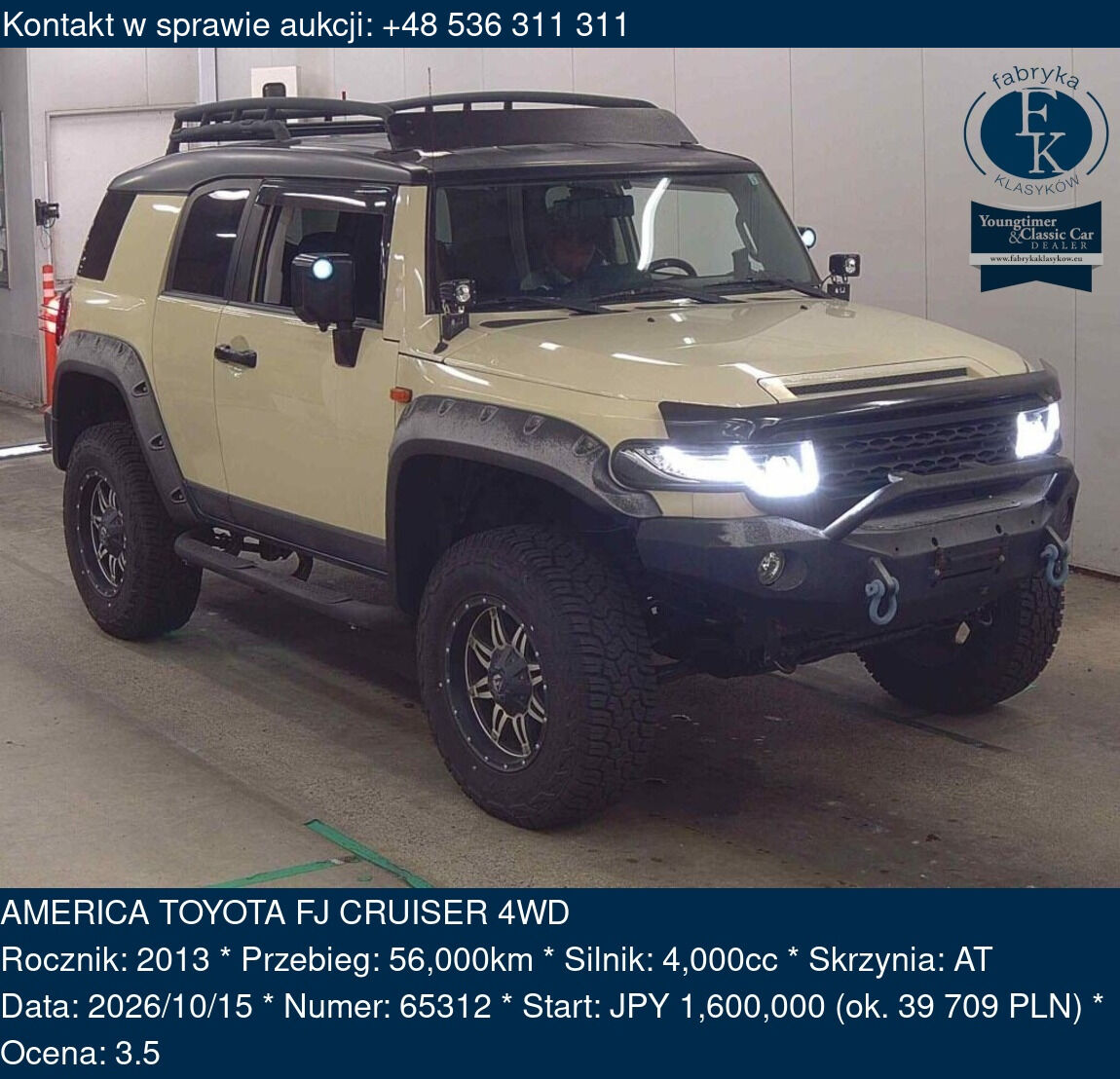 AMERICA TOYOTA FJ CRUISER 4WD 2013 - zdjęcie 2