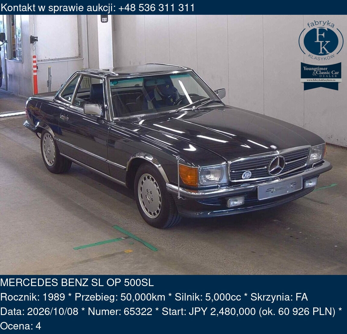 MERCEDES BENZ SL OP 500SL 1989 - zdjęcie 2