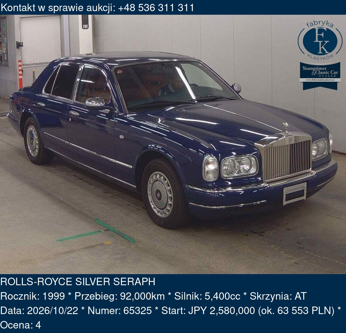 ROLLS-ROYCE SILVER SERAPH 1999 - zdjęcie 2