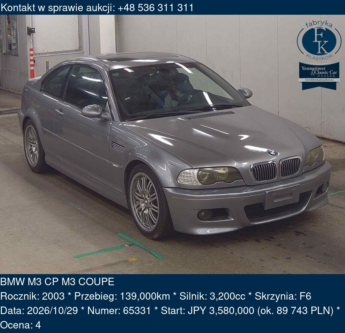 BMW M3 CP M3 COUPE 2003 - zdjęcie 2