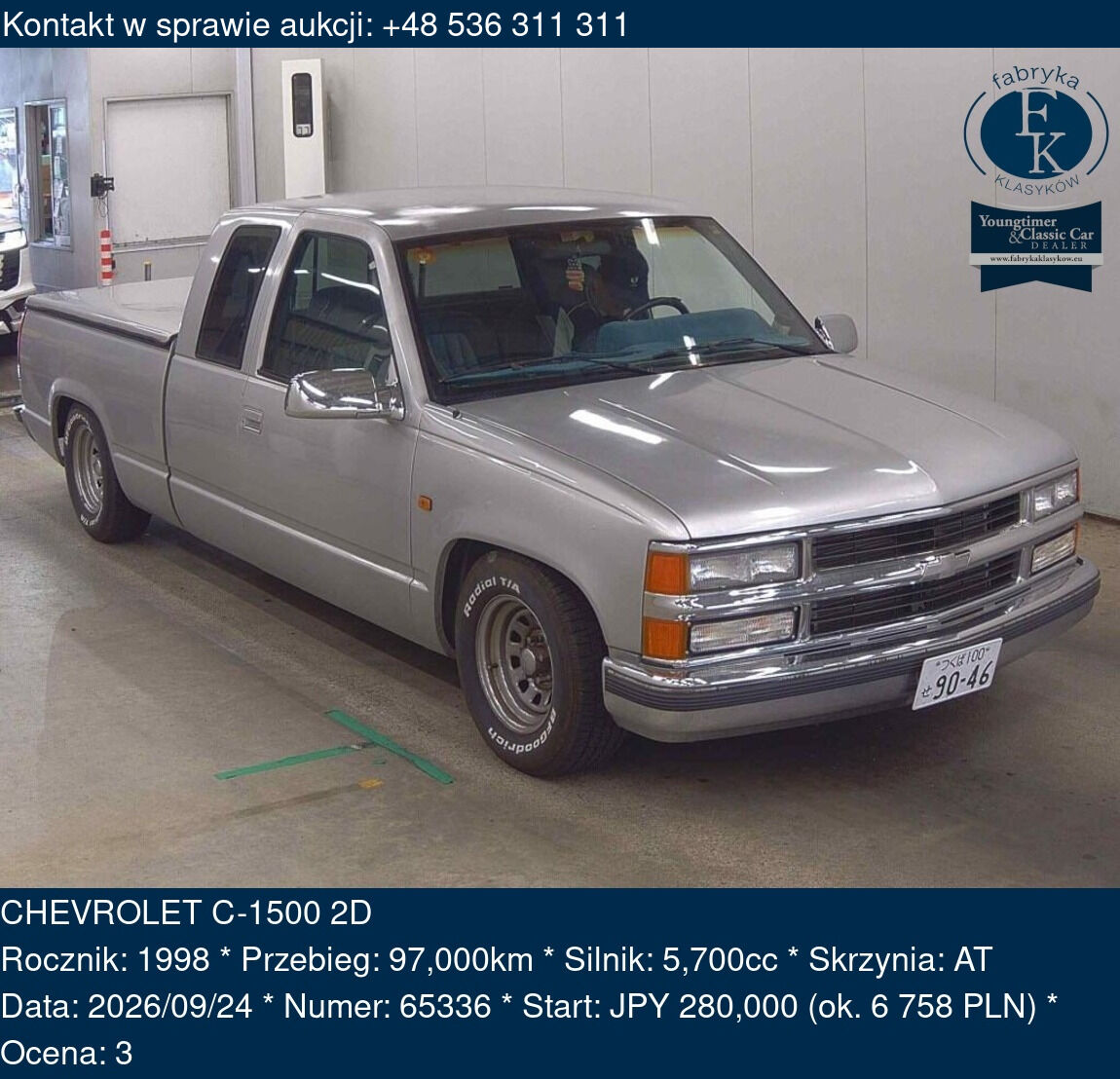 CHEVROLET C-1500 2D 1998 - zdjęcie 2
