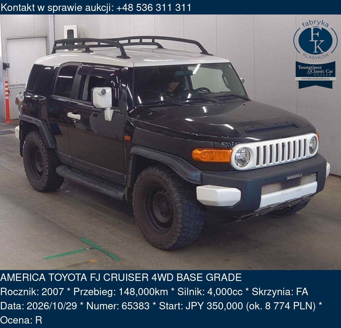 AMERICA TOYOTA FJ CRUISER 4WD BASE GRADE 2007 - zdjęcie 2