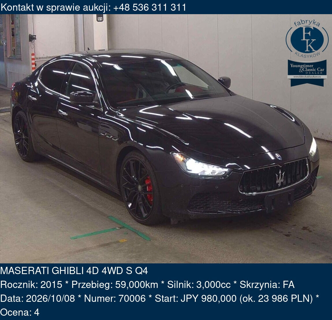 MASERATI GHIBLI 4D 4WD S Q4 2015 - zdjęcie 2