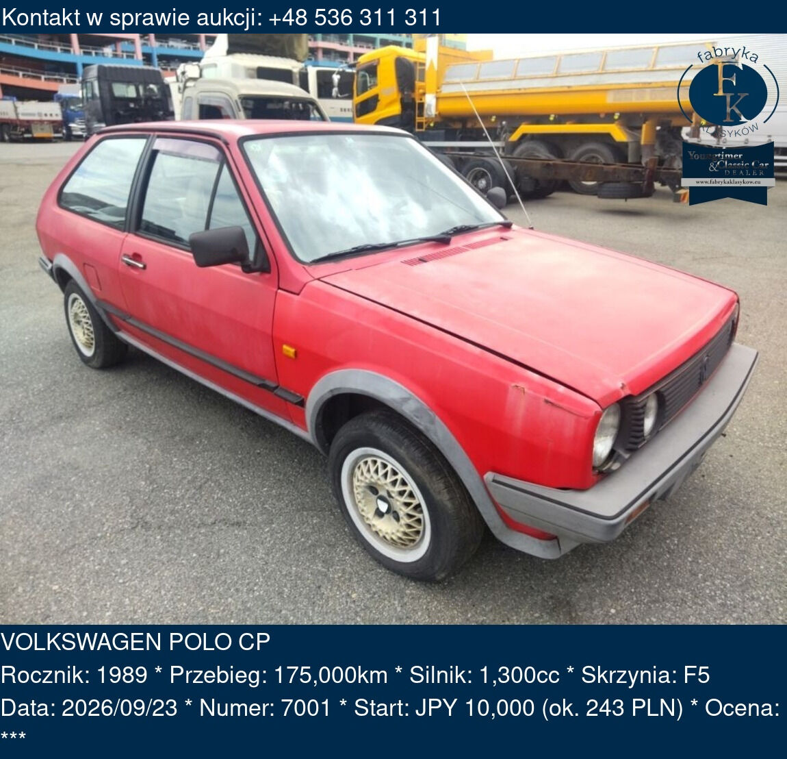 VOLKSWAGEN POLO CP 1989 - zdjęcie 2