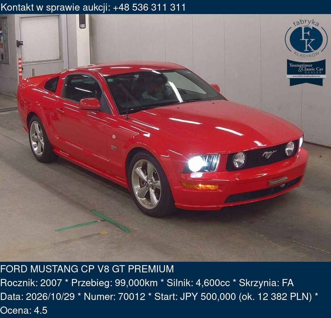 FORD MUSTANG CP V8 GT PREMIUM 2007 - zdjęcie 2