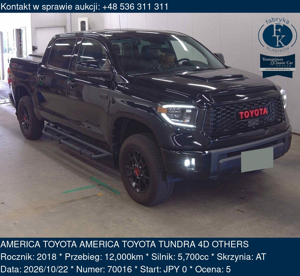 AMERICA TOYOTA AMERICA TOYOTA TUNDRA 4D OTHERS 2018 - zdjęcie 2