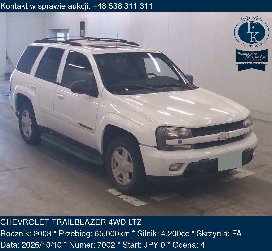 CHEVROLET TRAILBLAZER 4WD LTZ 2003 - zdjęcie 2