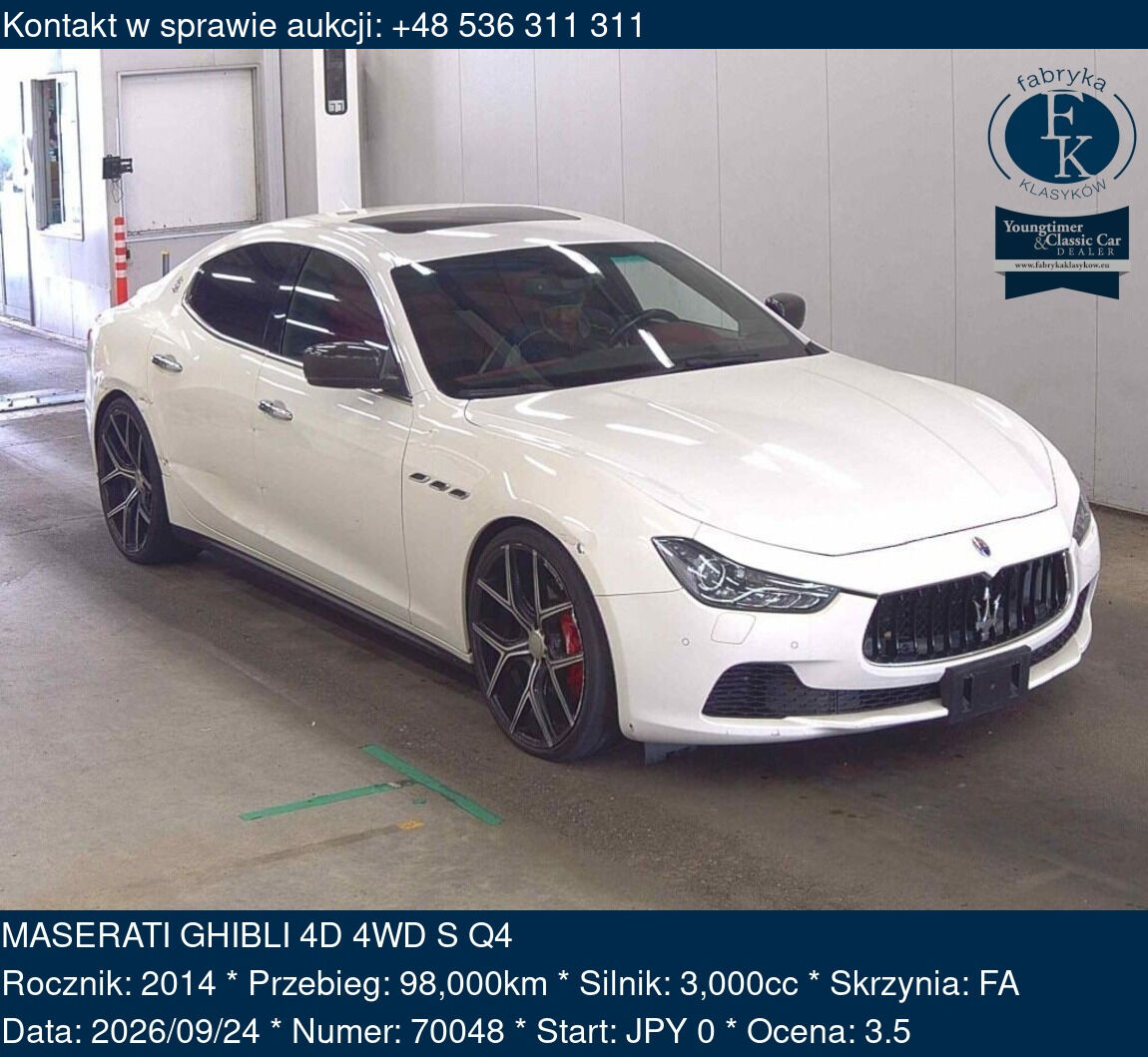 MASERATI GHIBLI 4D 4WD S Q4 2014 - zdjęcie 2