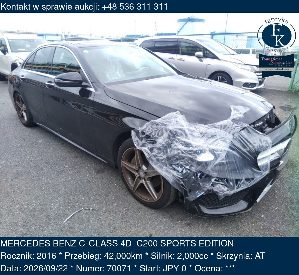 MERCEDES BENZ C-CLASS 4D C200 SPORTS EDITION 2016 - zdjęcie 2