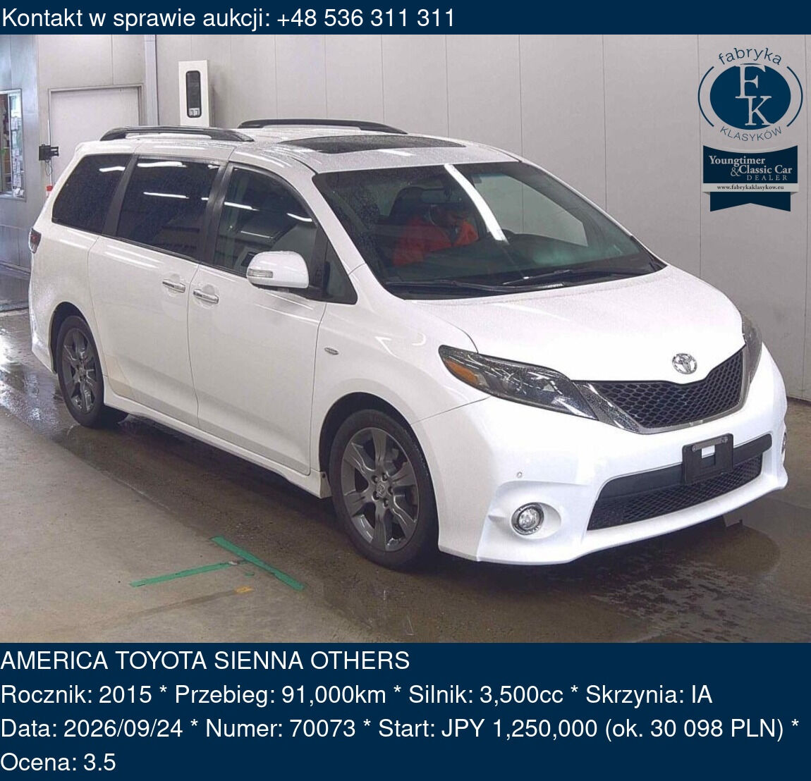 AMERICA TOYOTA SIENNA OTHERS 2015 - zdjęcie 2