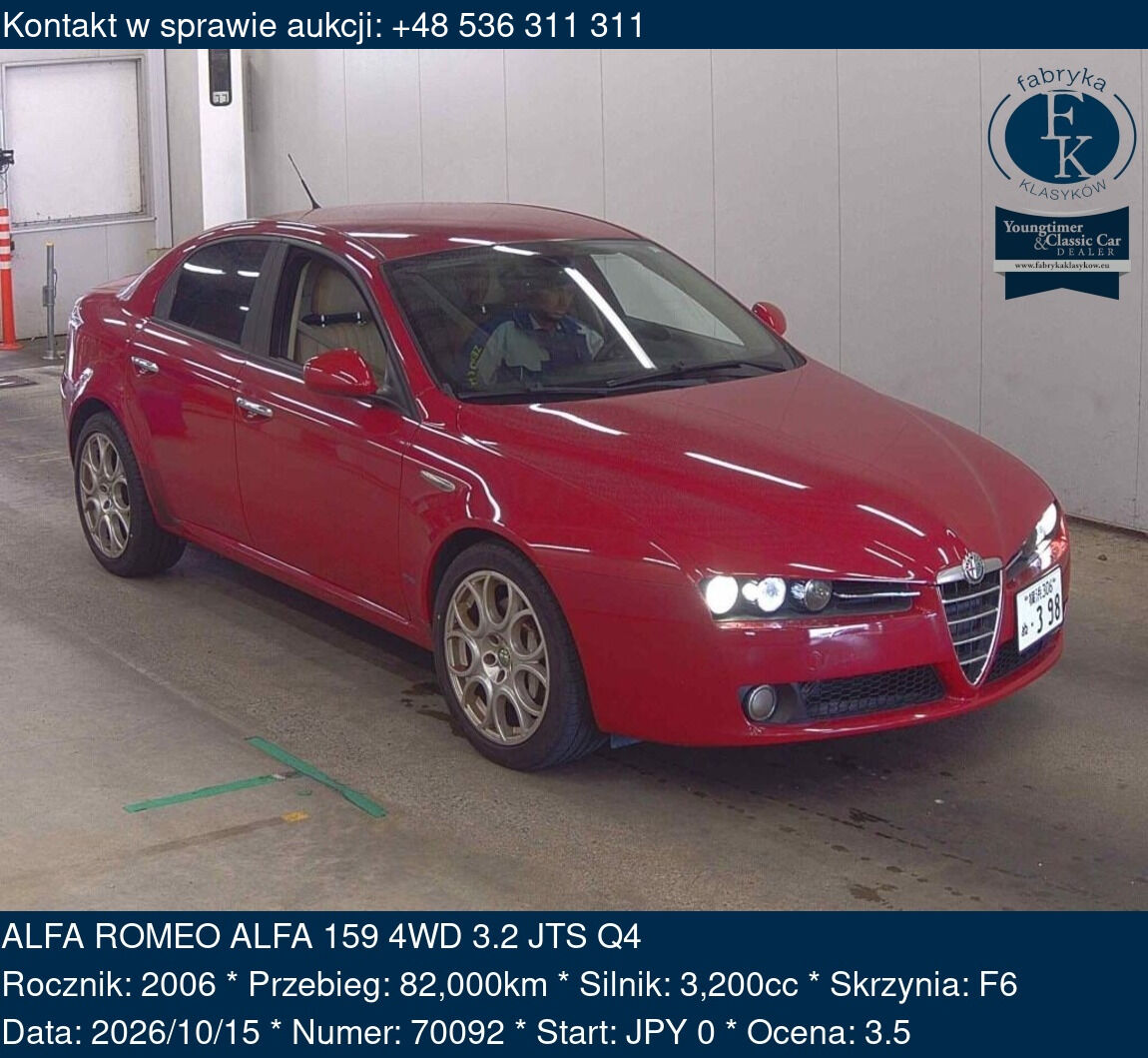 ALFA ROMEO ALFA 159 4WD 3.2 JTS Q4 2006 - zdjęcie 2