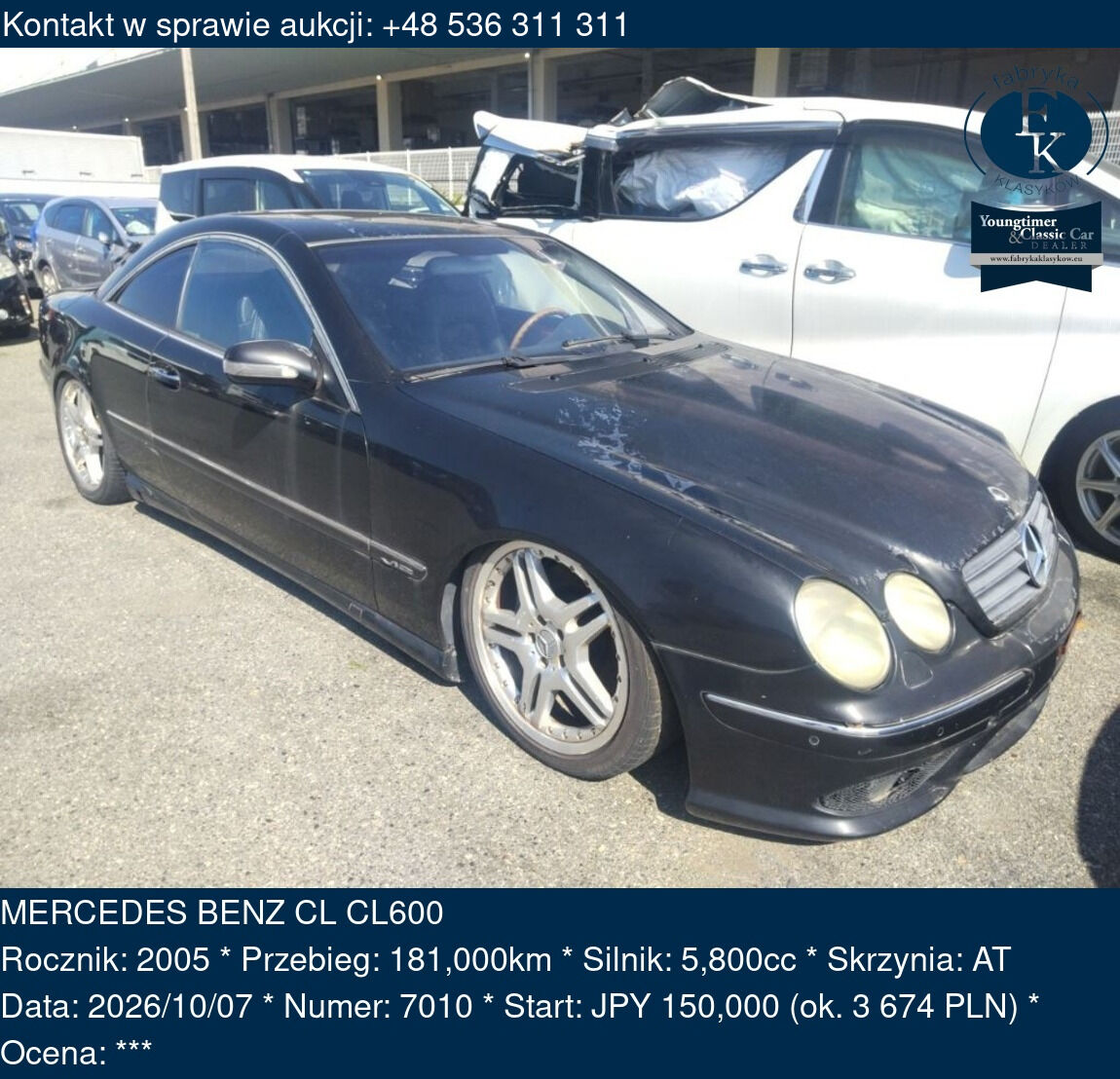 MERCEDES BENZ CL CL600 2005 - zdjęcie 2