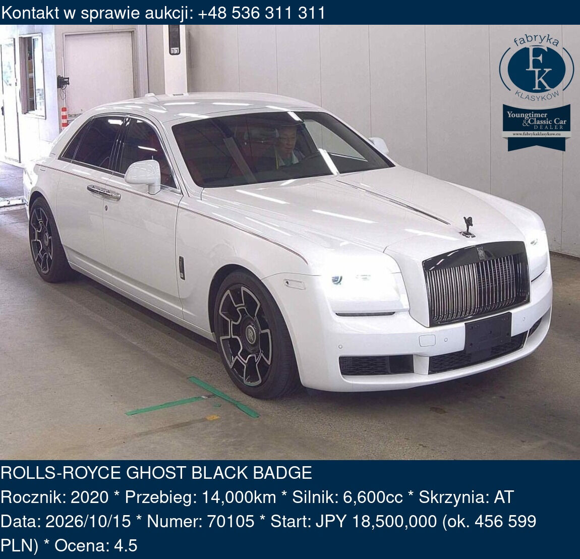 ROLLS-ROYCE GHOST BLACK BADGE 2020 - zdjęcie 2