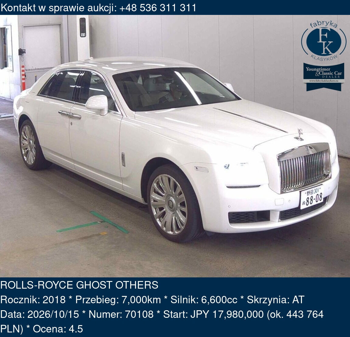 ROLLS-ROYCE GHOST OTHERS 2018 - zdjęcie 2