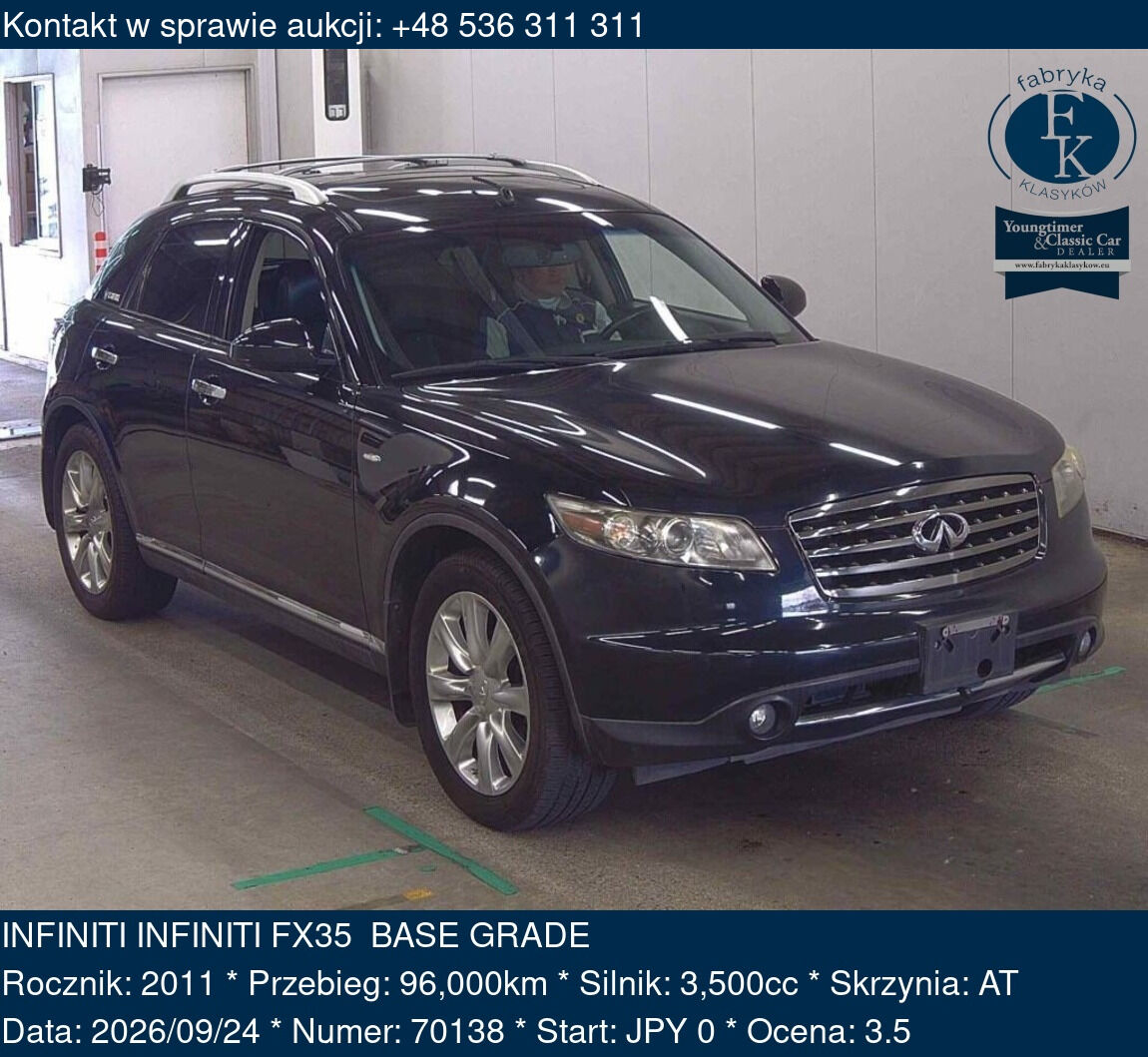 INFINITI INFINITI FX35 BASE GRADE 2011 - zdjęcie 2