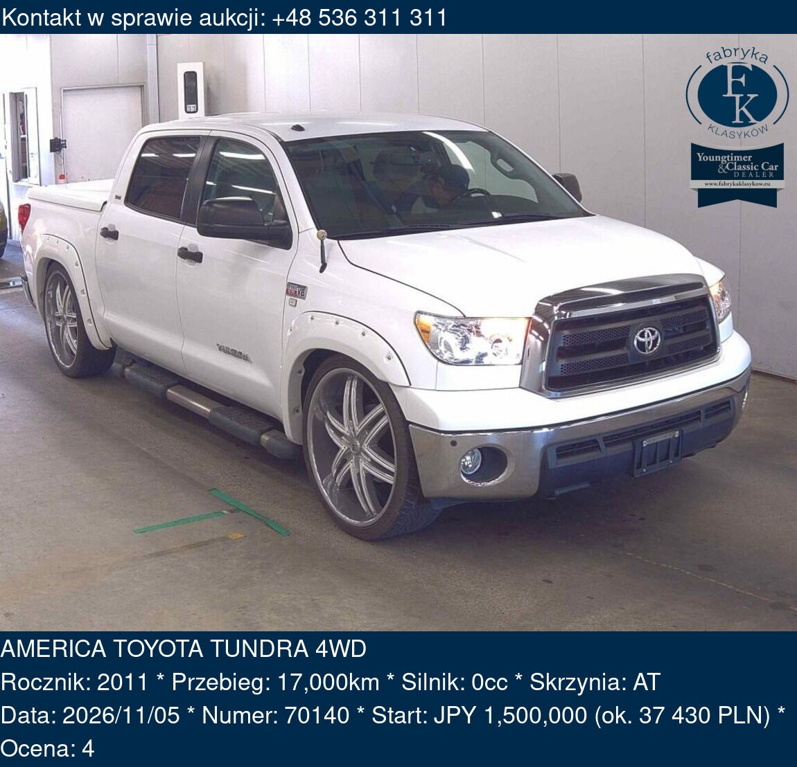 AMERICA TOYOTA TUNDRA 4WD 2011 - zdjęcie 2