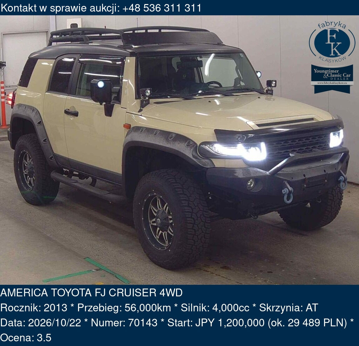 AMERICA TOYOTA FJ CRUISER 4WD 2013 - zdjęcie 2