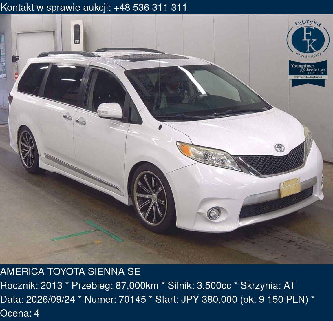 AMERICA TOYOTA SIENNA SE 2013 - zdjęcie 2