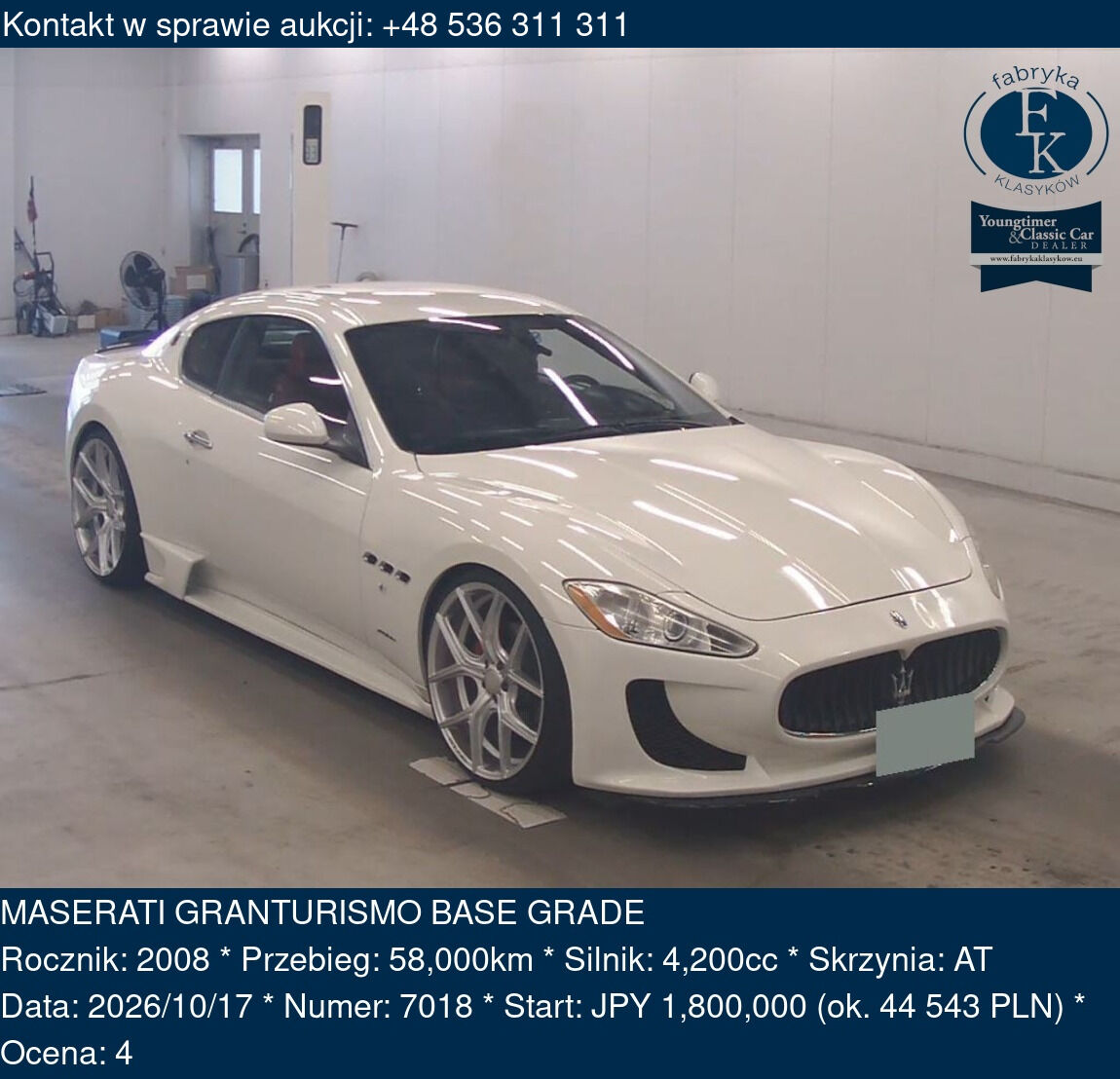 MASERATI GRANTURISMO BASE GRADE 2008 - zdjęcie 2