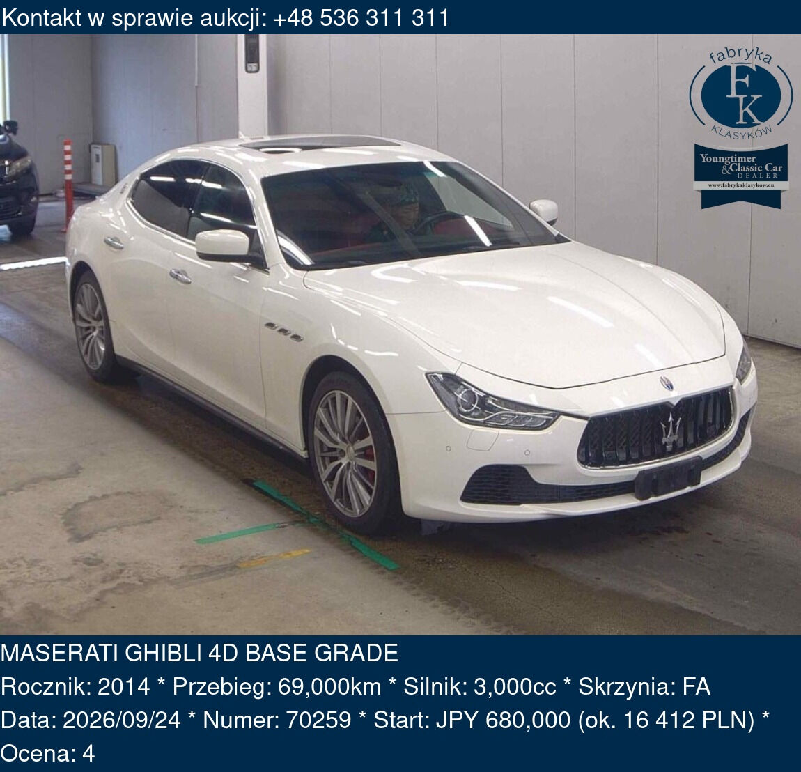 MASERATI GHIBLI 4D BASE GRADE 2014 - zdjęcie 2
