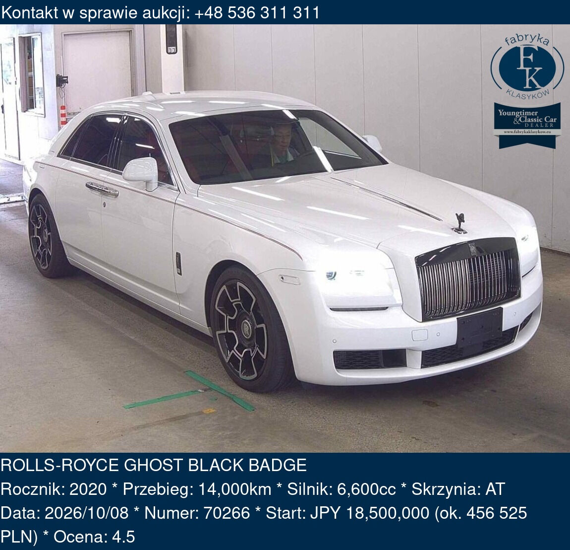 ROLLS-ROYCE GHOST BLACK BADGE 2020 - zdjęcie 2