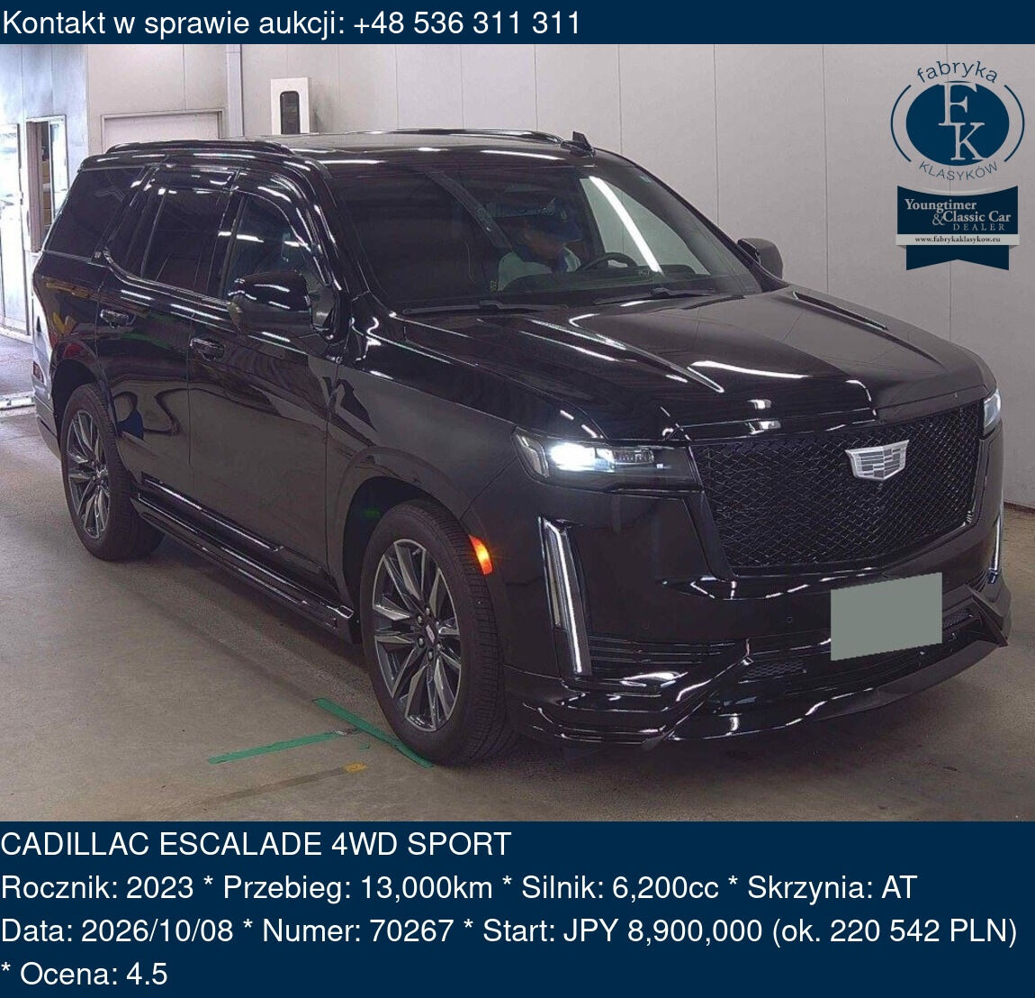CADILLAC ESCALADE 4WD SPORT 2023 - zdjęcie 2