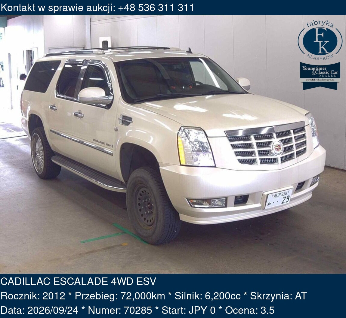 CADILLAC ESCALADE 4WD ESV 2012 - zdjęcie 2