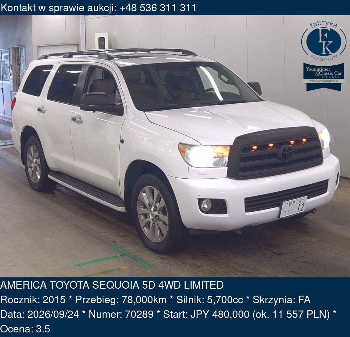 AMERICA TOYOTA SEQUOIA 5D 4WD LIMITED 2015 - zdjęcie 2