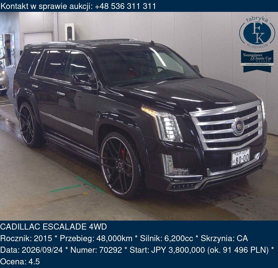CADILLAC ESCALADE 4WD 2015 - zdjęcie 2